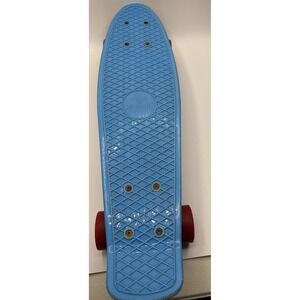 Rimable Complete 22" Skateboard Penny Skate Board Light Blue Red Wheels Pre own